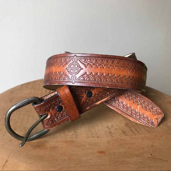 Other - Brown Leather Tooled Belt